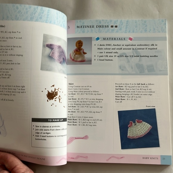 NWT Mini Knits for the 1/12” Scale Dolls’ House 2005 Linda Spratley BOOK - Picture 8 of 17